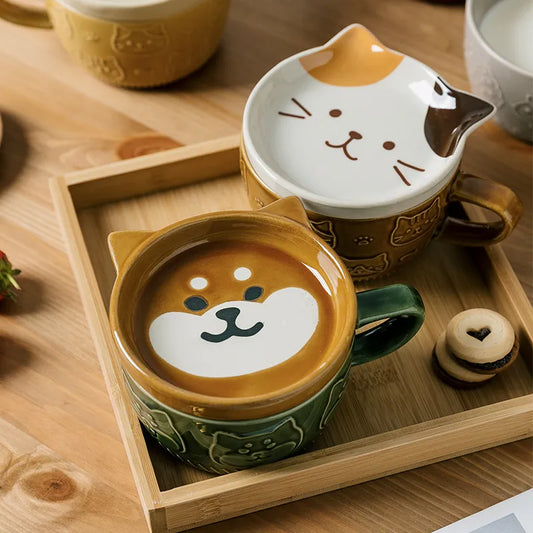 European Cartoon Animal Ceramic Coffee Cup